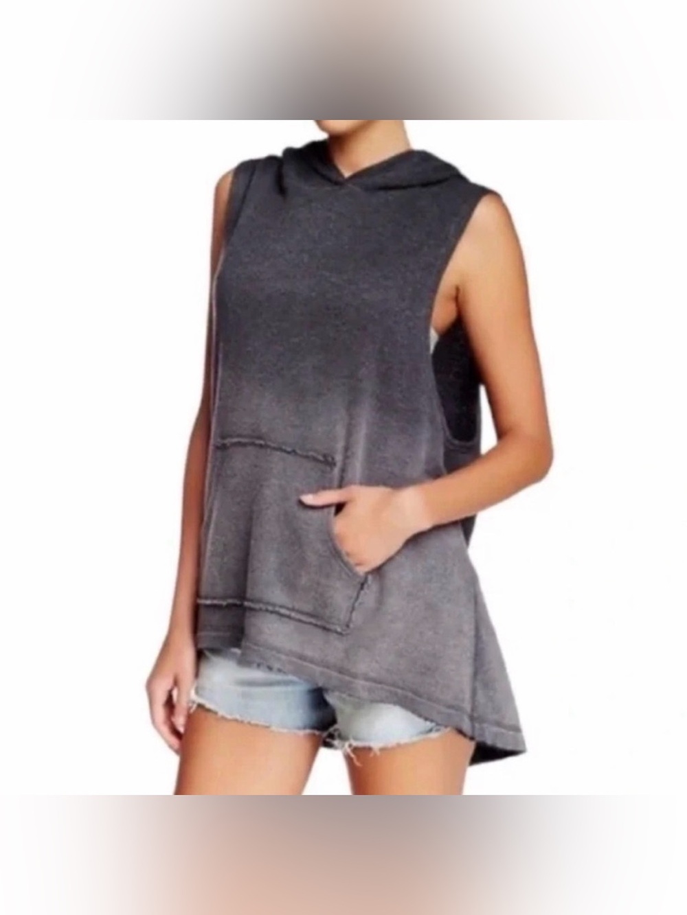 Free People • Vintage Beach Day • Sleeveless Hooded Pullover - Picture 2 of 10